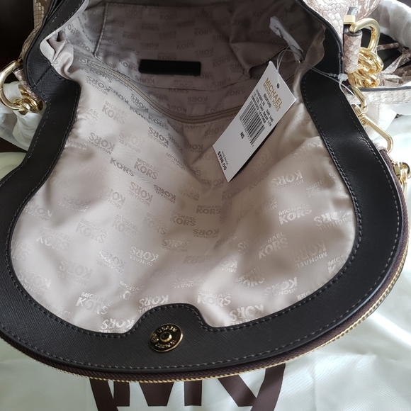 Michael Kors NWT Bedford Embossed Leather Satchel - Picture 8 of 11